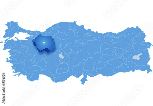 Map of Turkey,  Eskisehir