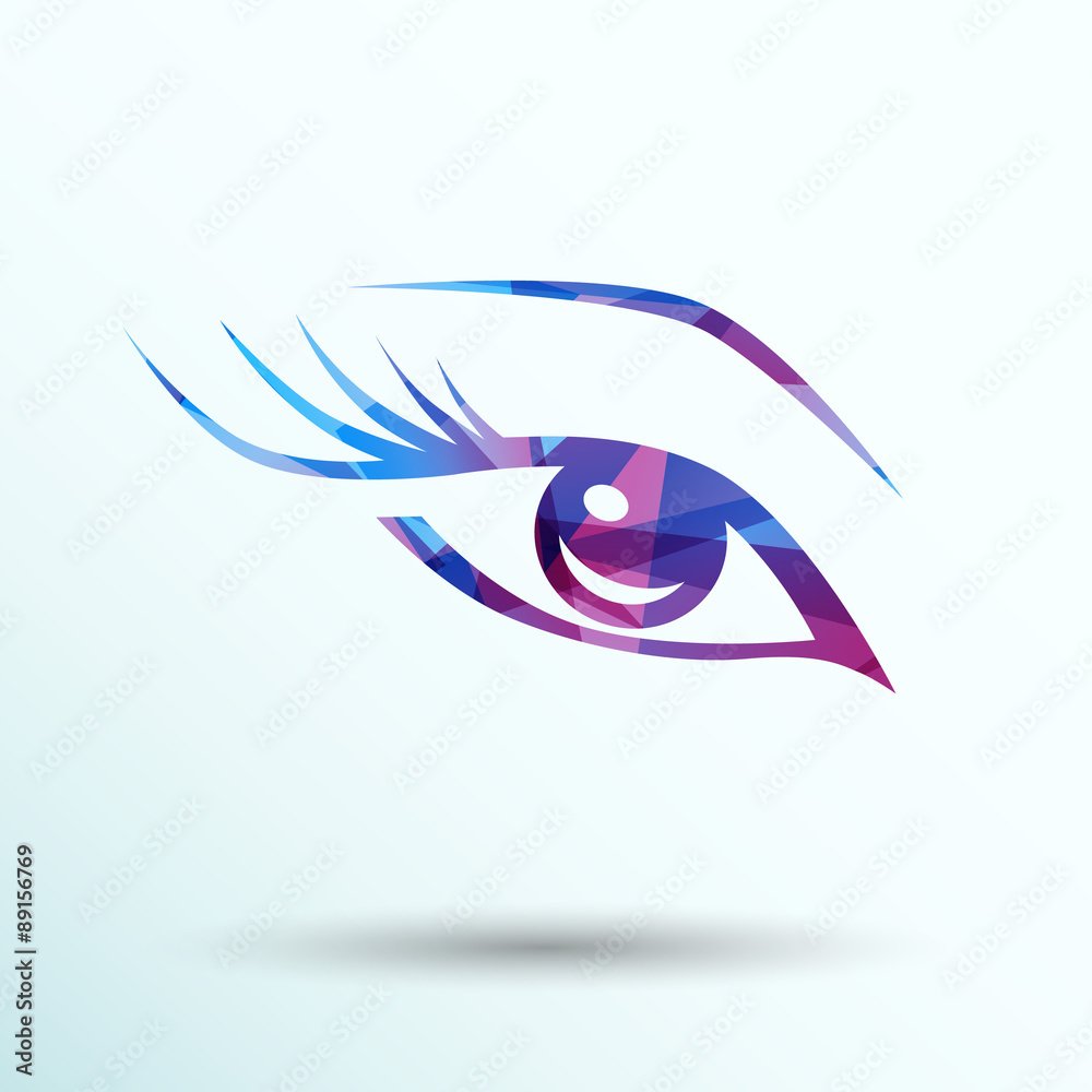vector blue eye with long lashes woman makeup beauty symbol vector blue eye with long lashes woman makeup beauty symbol