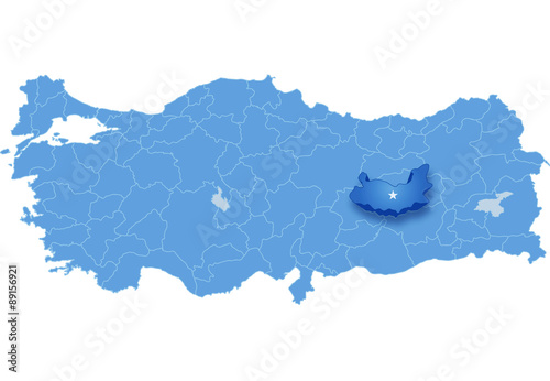 Map of Turkey, Elazig