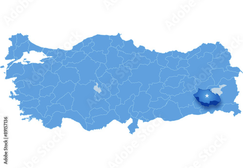 Map of Turkey, Siirt