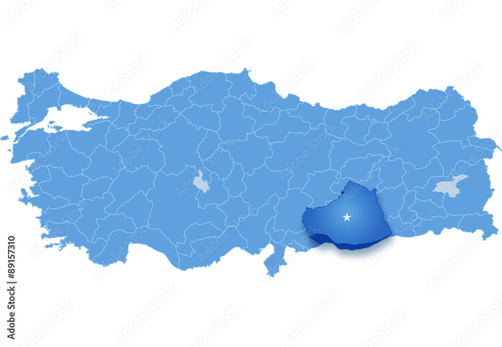 Map of Turkey, Sanliurfa