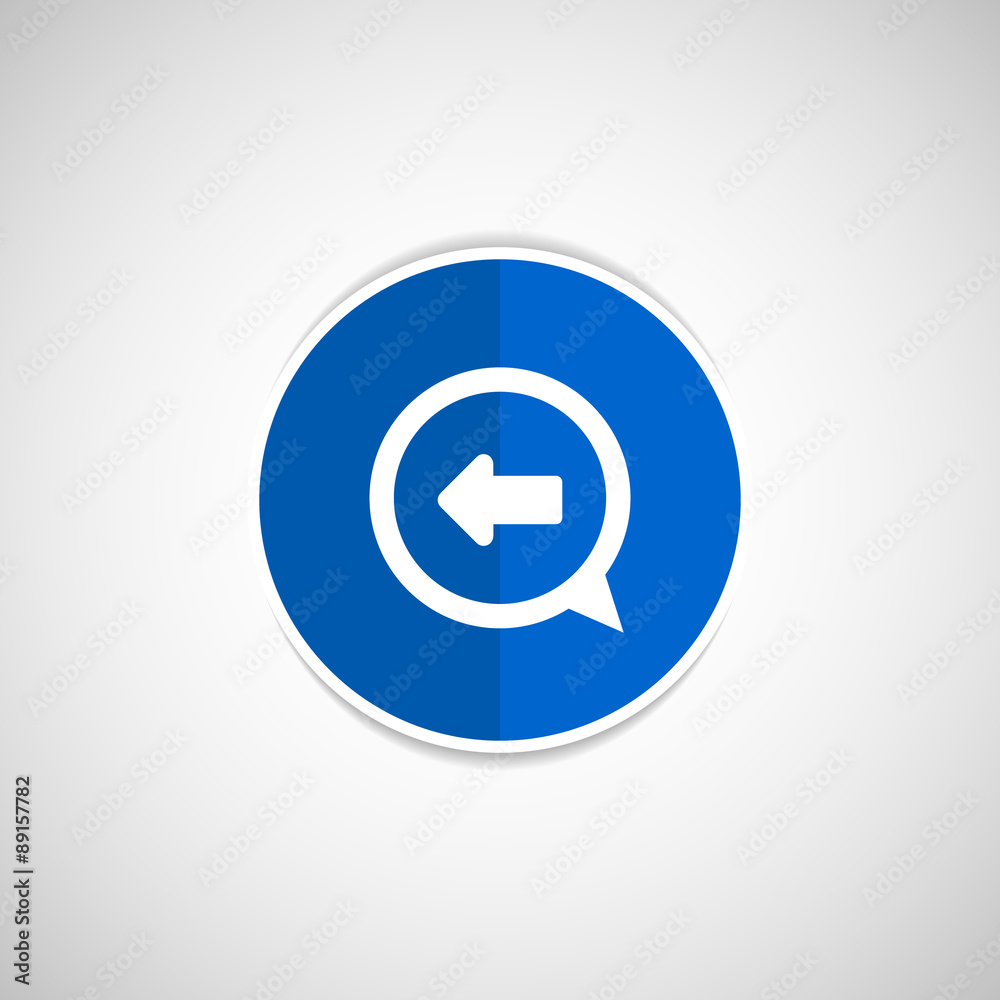 Blue arrowleft symbol business white background button Blue arrowleft symbol business white background button
