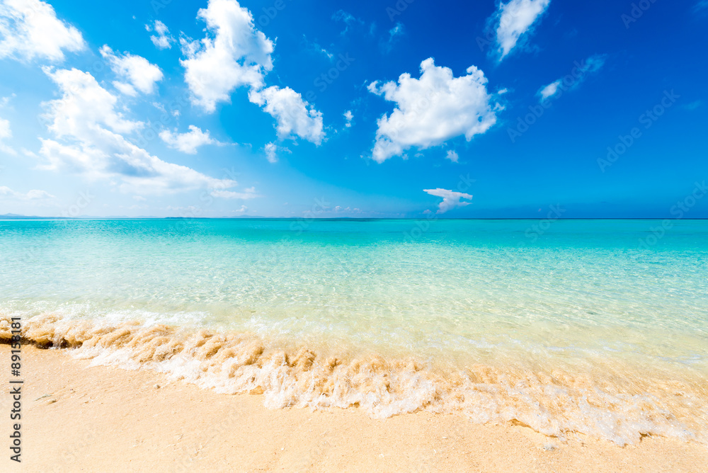 Beautiful sea and the white beach, Okinawa, Japan Beautiful sea and the white beach, Okinawa, Japan