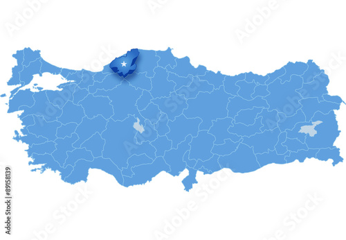 Map of Turkey, Karabuk