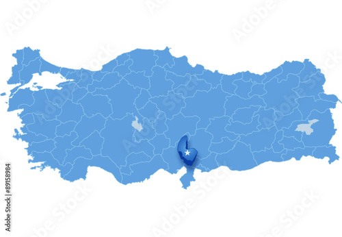 Map of Turkey, Osmaniye