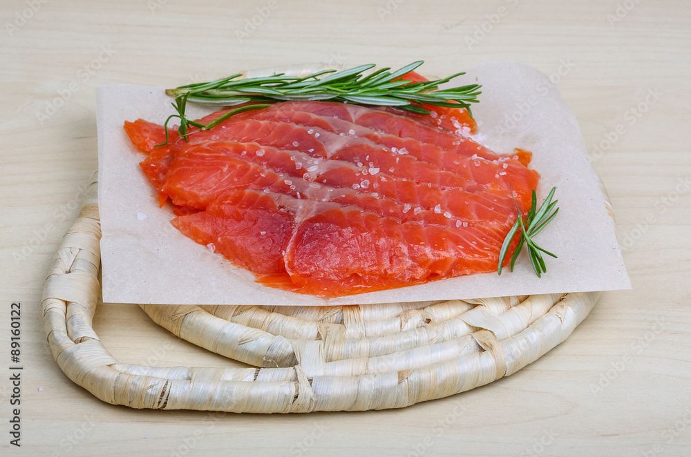 Sliced salmon Sliced salmon