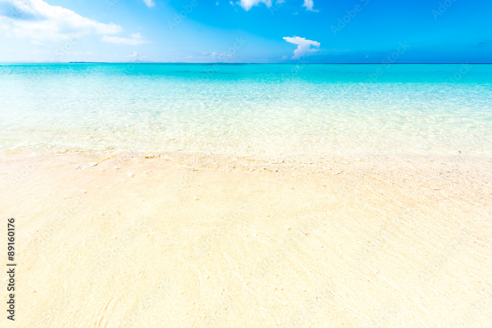 Beautiful sea and the white beach, Okinawa, Japan