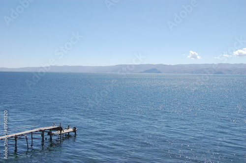 Lone dock on Lake Titicaca
