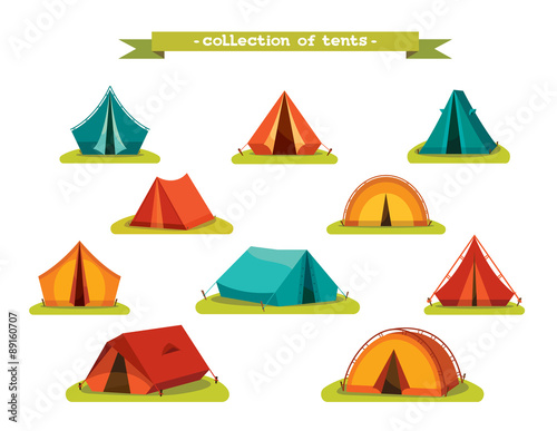Set of tourist tents.