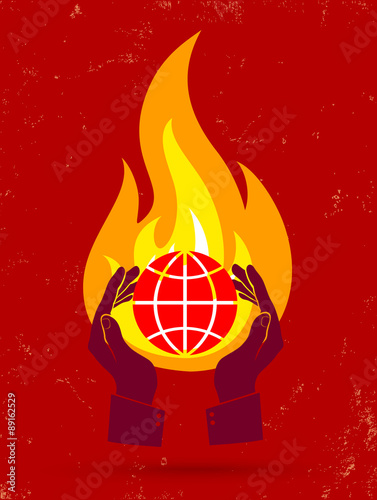 Globe and hand