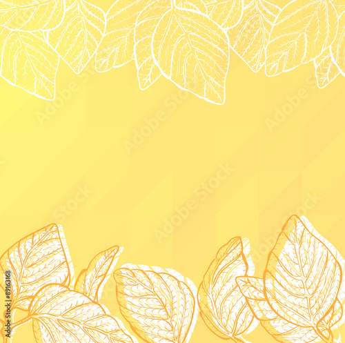 Triangle background with leaves