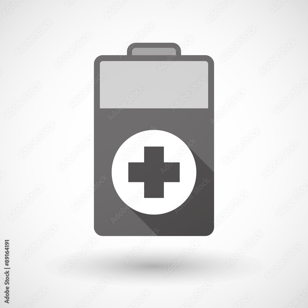Isolated battery icon with a pharmacy sign Isolated battery icon with a pharmacy sign
