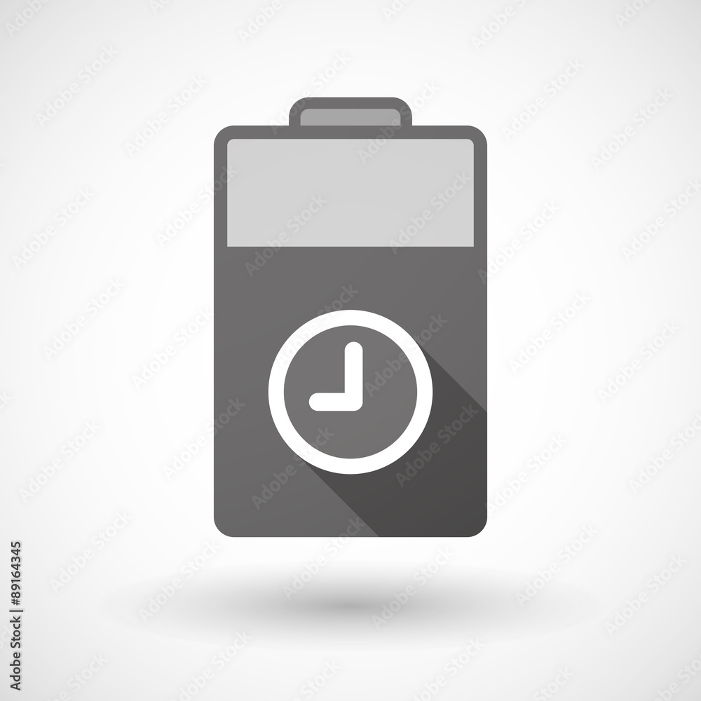 Isolated battery icon with a clock Isolated battery icon with a clock