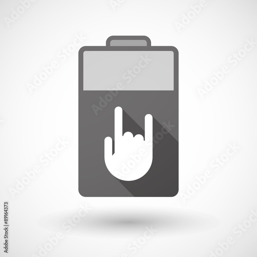 Isolated battery icon with a rocking hand