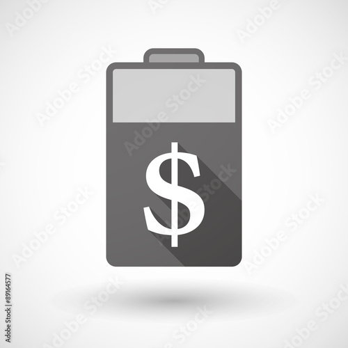 Isolated battery icon with a dollar sign