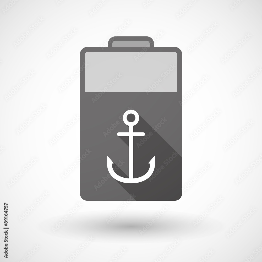 Isolated battery icon with an anchor Isolated battery icon with an anchor