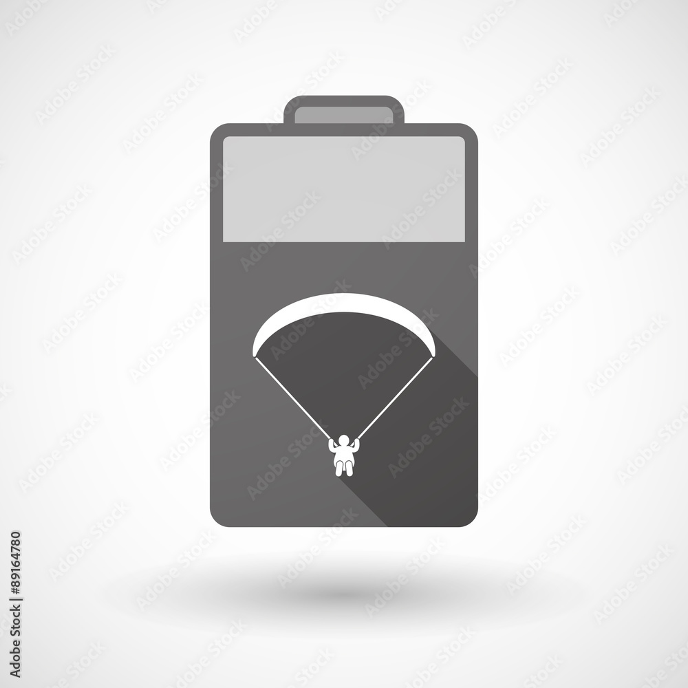 Isolated battery icon with a paraglider Isolated battery icon with a paraglider