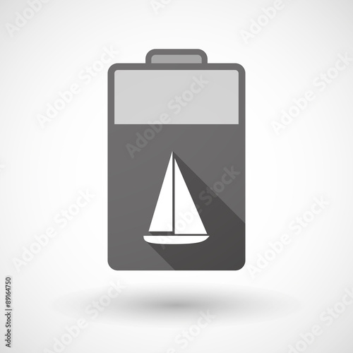 Isolated battery icon with a ship