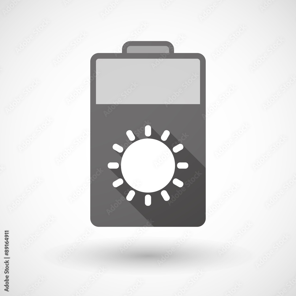Isolated battery icon with a sun Isolated battery icon with a sun