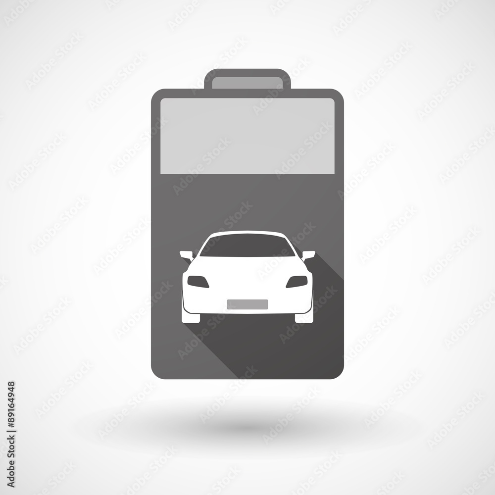 Isolated battery icon with a car Isolated battery icon with a car