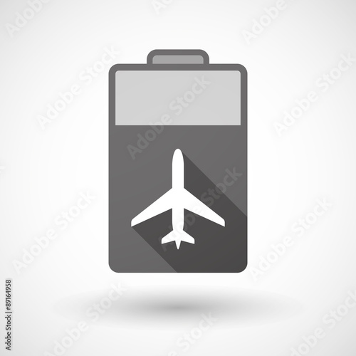 Isolated battery icon with a plane