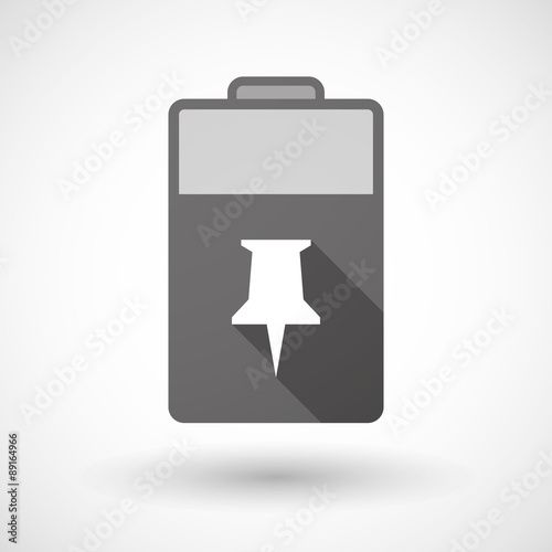 Isolated battery icon with a push pin