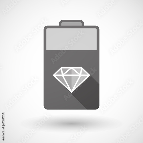 Isolated battery icon with a diamond