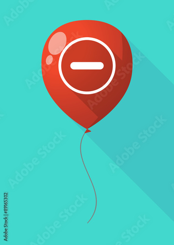 Long shadow balloon with a subtraction sign