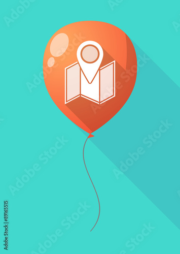 Long shadow balloon with a map
