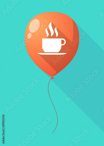 Long shadow balloon with a cup of coffee