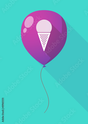Long shadow balloon with a cone ice cream