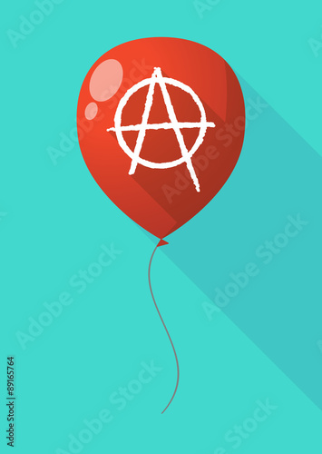 Long shadow balloon with an anarchy sign