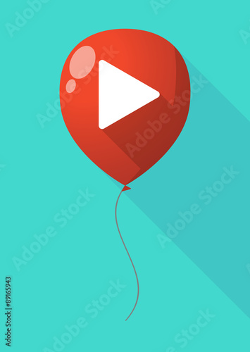 Long shadow balloon with a play sign
