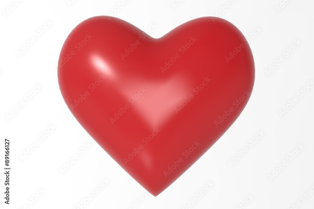Heart Red 3d On  Isolated And background