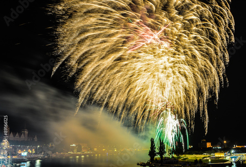 Obraz na płótnie Pyromagic Szczecin 2015 - Fireworks w salonie