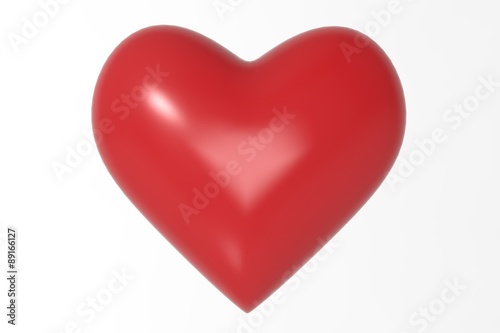 Heart Red 3d On  Isolated And background