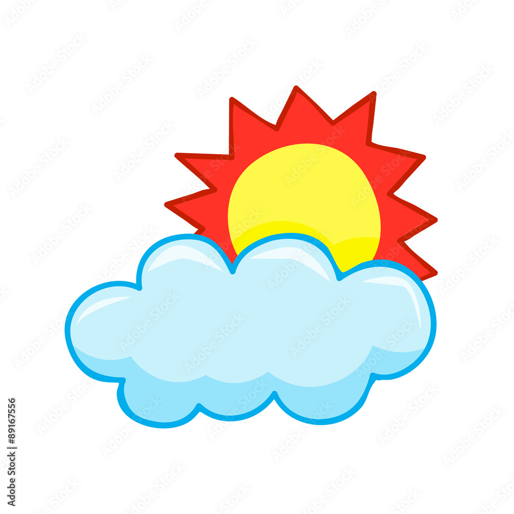 sun and cloud weather icon sun and cloud weather icon
