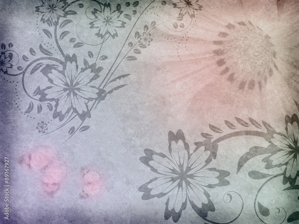 Old paper with floral pattern Old paper with floral pattern