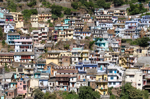 View of the houses in the city Devprayag. Uttarakhand, India. © OlegD