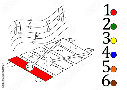 Colored xylophone counting for children