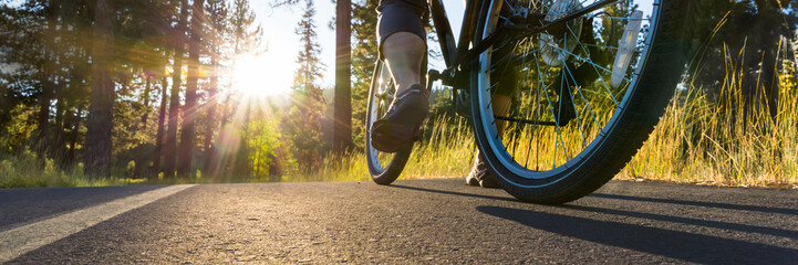 Wandcirkels Fietsen Fiets op zonnig asfaltpad  © Mariusz Blach