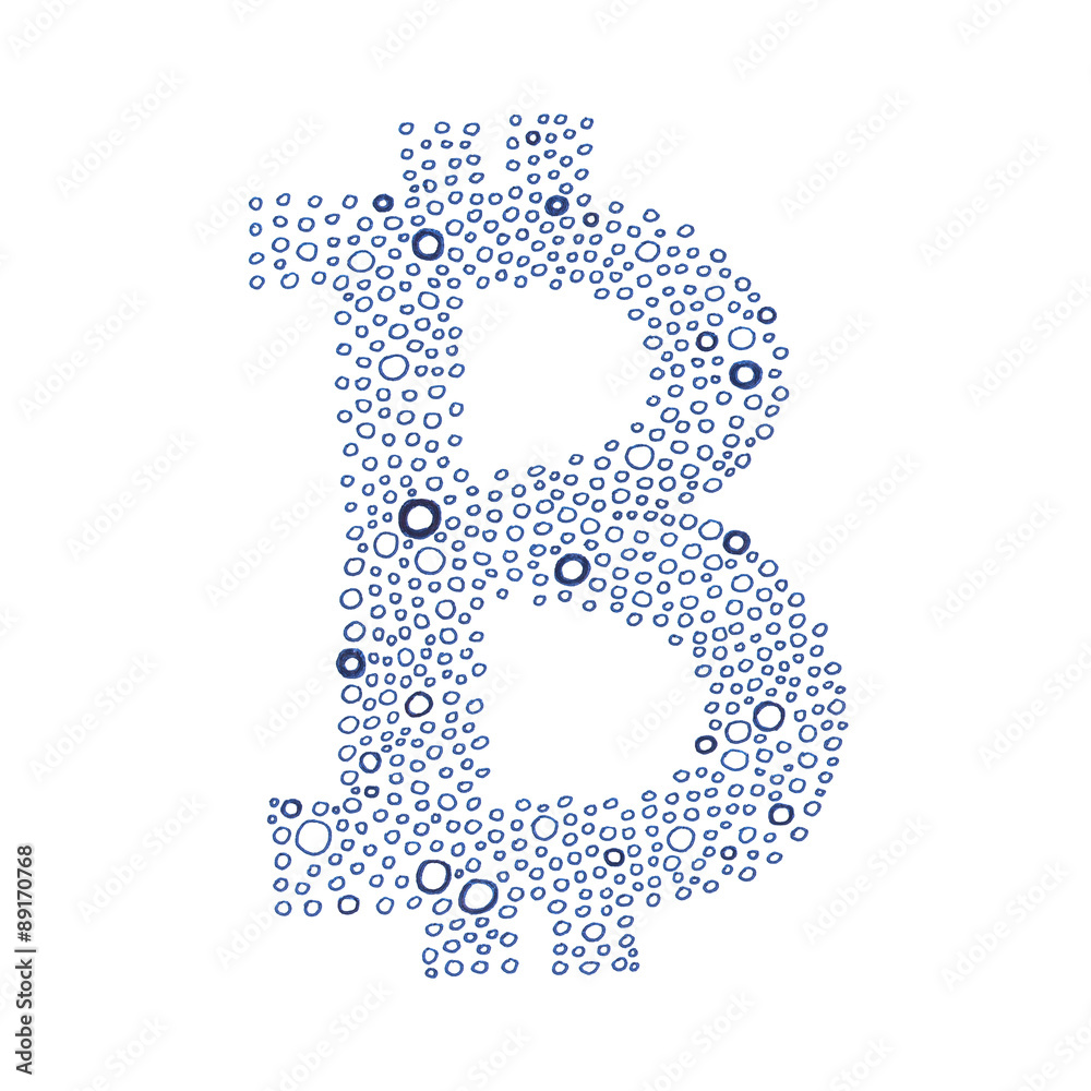 Bitcoin coins hand-drawn symbol Bitcoin coins hand-drawn symbol