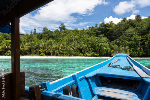 On the way to a idyllic beach in the Togians island in Sulawesi, Indonesia photo