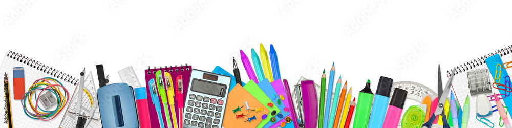 school / office supplies on white background Stock Photo | Adobe Stock