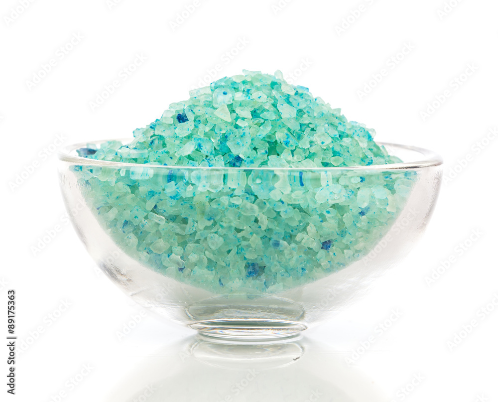 green bath salt isolated on white background green bath salt isolated on white background