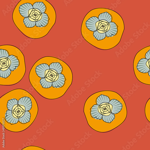 Vector seamless pattern with persimmon