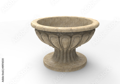 Ancient bowl on a white background.