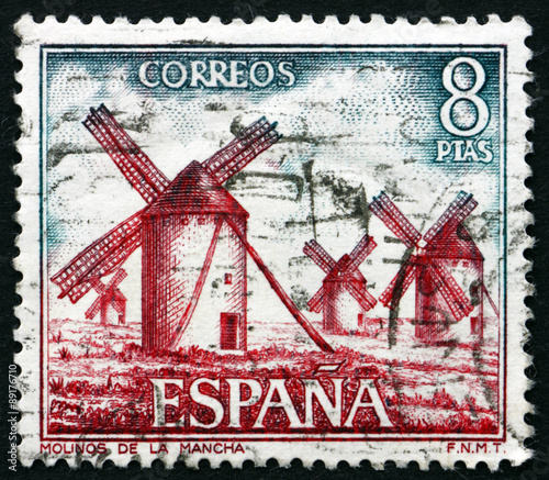 Postage stamp Spain 1973 Windmills, La Mancha