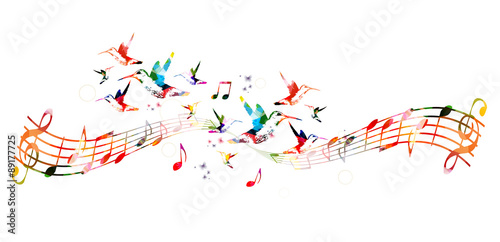Colorful background with music notes