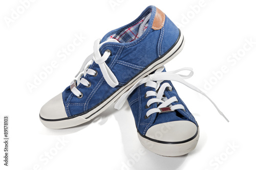 Blue canvas sneakers